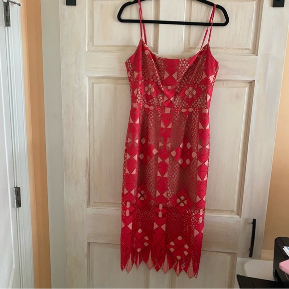 BCBG MAXAZRIA Alese Geometric Lace Women Dress - Picture 3 of 6